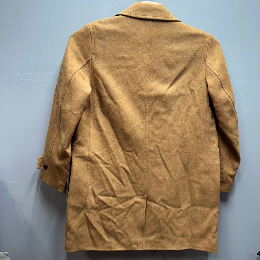 Lands' End Wool Blend Double Breasted Overcoat Vicuna Camel Mens L 42-44 NWOT - Picture 6 of 8
